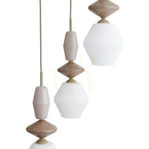 Závesné svietidlo TK-Lighting ZEN Sabia Fuso White 11862, 3×E14, béžové a biele small 3