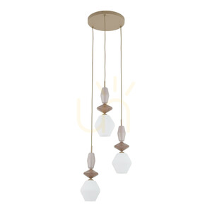 Závesné svietidlo TK-Lighting ZEN Sabia Fuso White 11862, 3×E14, béžové a biele small 6
