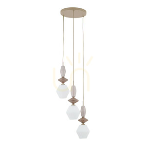 Závesné svietidlo TK-Lighting ZEN Sabia Fuso White 11862, 3×E14, béžové a biele small 0