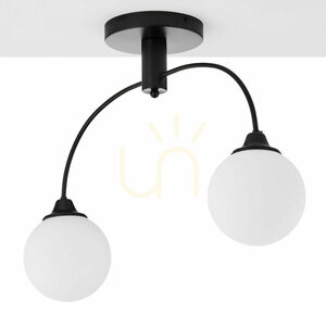 Luster Jupiter NOLA 2170 čierny, 2 biele sklenené gule E27 small 3