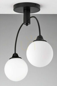 Luster Jupiter NOLA 2170 čierny, 2 biele sklenené gule E27 small 4