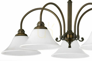 Luster Jupiter ARES 2173 mosadznej farby, 5 bielych tienidiel E27 small 4