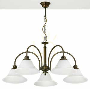 Luster Jupiter ARES 2173 mosadznej farby, 5 bielych tienidiel E27 small 5