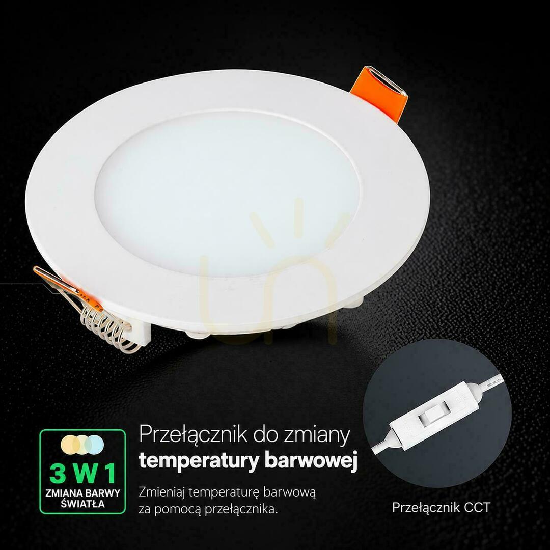 Náhľad V-TAC PRO SLIM 12 W LED zapustené bodové svietidlo s čipom CREE, okrúhle, 170 × 12 mm, CCT VT-1207CCT, 1150 lm, 6-ročná záruka V-TAC PRO SLIM 12 W LED zapustené bodové svietidlo s čipom CREE, okrúhle, 170 × 12 mm, CCT VT-1207CCT, 1150 lm, 6-ročná záruka