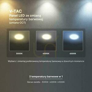 Zapustený okrúhly LED panel V-TAC PRO VT-2207CCT 22W 1900lm CCT 3000K/4000K/6500K Ø24 cm, biely small 5