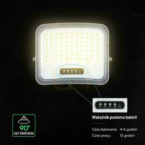 Solárny LED reflektor V-TAC 12 W s diaľkovým ovládaním a automatickým časovačom, IP65, čierny, CCT VT-105W 3000 K – 4500 K – 6500 K, 2000 lm small 2