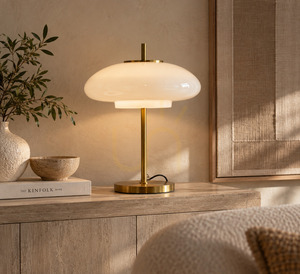 Stolná lampa BAZAR BIZAR Alba L biela zlatá sklo kov small 2