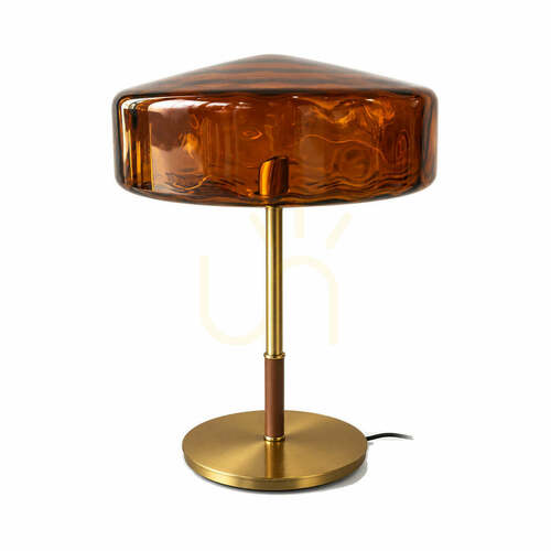 Skontrolujte Stolná lampa BAZAR BIZAR hnedé sklo a kov 40x40x56 cm