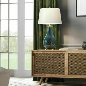 Stolná lampa Havering - tyrkysová keramika, tienidlo slonová kosť Quintiesse small 1