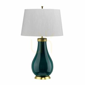 Stolná lampa Havering - tyrkysová keramika, tienidlo slonová kosť Quintiesse small 0