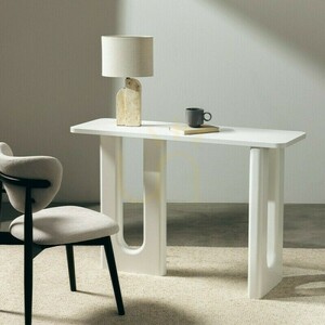 RICHI 120 cm písací stôl/konzola, biela, s dizajnom Nova Nook Curves small 1