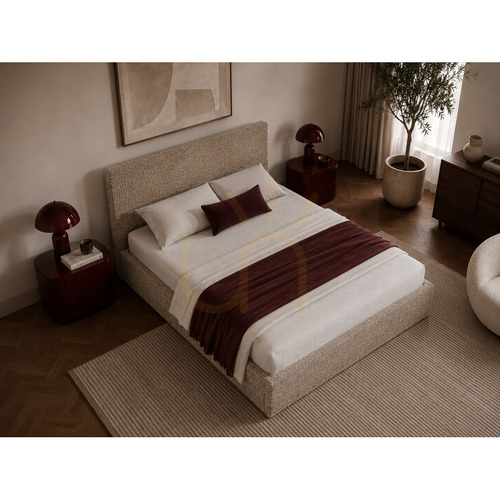 Skontrolujte Čalúnená posteľ SEMPLICE s úložným priestorom – 180x200 – GAVA 18 tmavo béžová Nova Nook