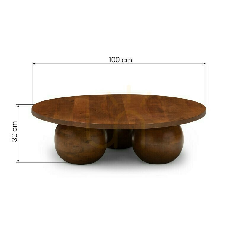 Náhľad Konferenčný stolík MORELO 100 cm, okrúhly, z mangového dreva, v tmavom orechovom odtieni, so zaoblenými tvarmi, Nova Nook Konferenčný stolík MORELO 100 cm, okrúhly, z mangového dreva, v tmavom orechovom odtieni, so zaoblenými tvarmi, Nova Nook