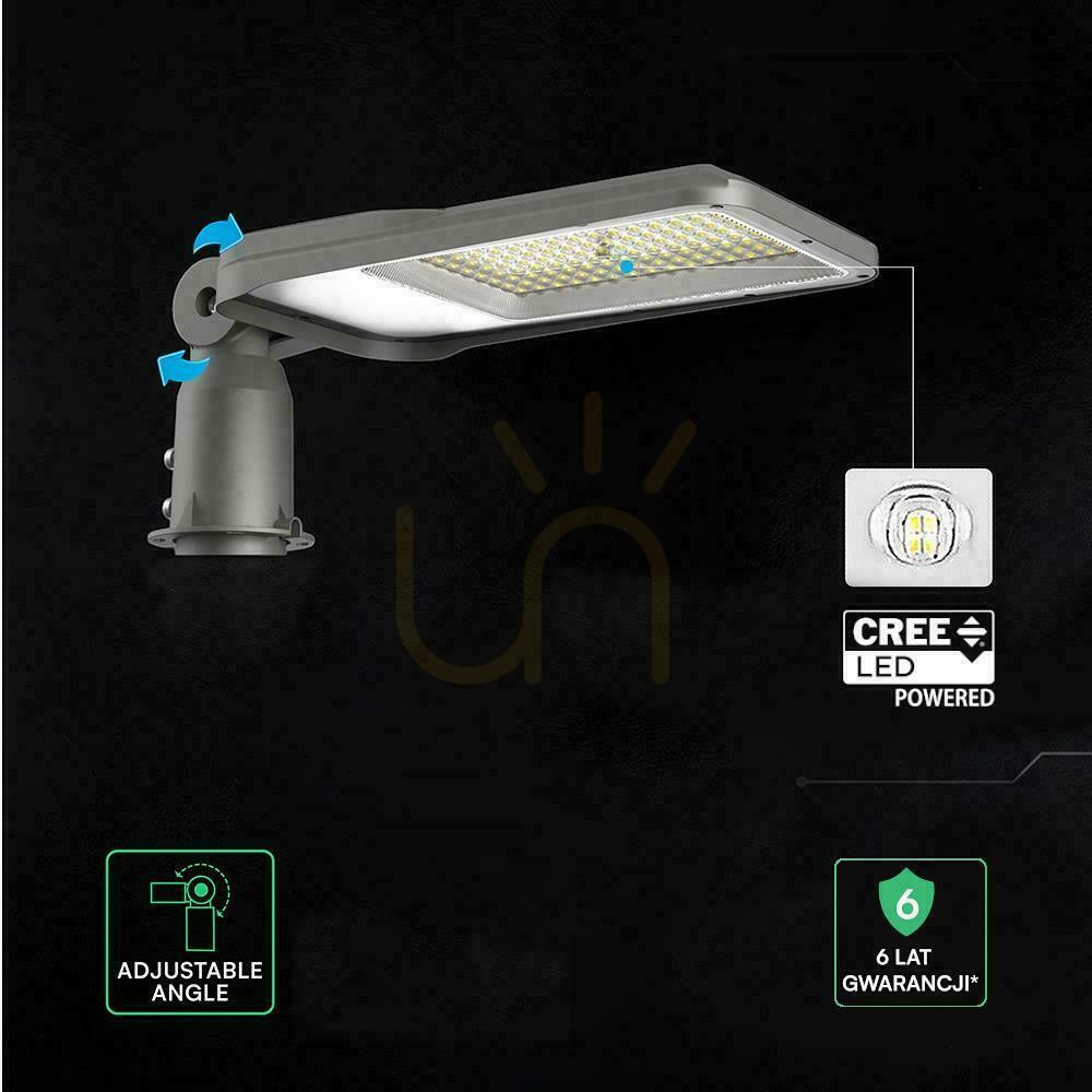 Skontrolujte LED pouličné svietidlo V-TAC s čipom CREE a reguláciou jasu, 100 W, VT-105ST, 4000 K, 12 000 lm, 6-ročná záruka LED pouličné svietidlo V-TAC s čipom CREE a reguláciou jasu, 100 W, VT-105ST, 4000 K, 12 000 lm, 6-ročná záruka
