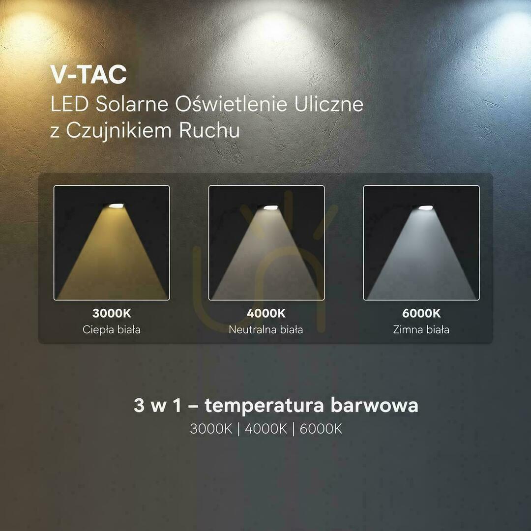 Náhľad Solárne pouličné svietidlo V-TAC 40 W LED, čierne, IP65, 150 lm/W, CCT VT-ST43, 6000 lm Solárne pouličné svietidlo V-TAC 40 W LED, čierne, IP65, 150 lm/W, CCT VT-ST43, 6000 lm