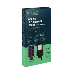 Solárne pouličné svietidlo V-TAC 40 W LED, čierne, IP65, 150 lm/W, CCT VT-ST43, 6000 lm 5 Solárne pouličné svietidlo V-TAC 40 W LED, čierne, IP65, 150 lm/W, CCT VT-ST43, 6000 lm small 5