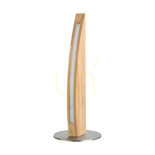 Skontrolujte Stolná lampa Dubai, olejovaný dub/matný nikl, 1xLED 8 W, Ø15 cm