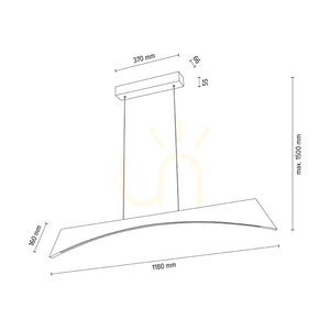 Zavesné svietidlo Ziad, olejovaný dub/matný nikl, 1xLED 23 W, osvetlenie smerom nahor a nadol, 118 cm small 2