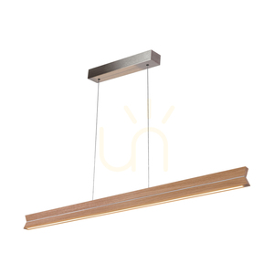 Dvojité závesné svietidlo, olejovaný dub/matný nikl, 3xLED 23 W, smer svetla hore a dole, 100 cm small 1