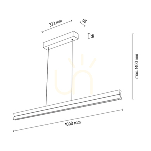 Dvojité závesné svietidlo, olejovaný dub/čierna, 3xLED, 23 W, smer svetla hore a dole, 100 cm small 2