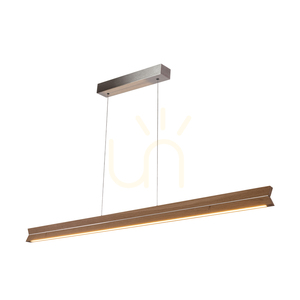 Dvojité závesné svietidlo, olejovaný dub/matný nikl, 3xLED 29 W, smer svetla hore a dole, 120 cm small 1