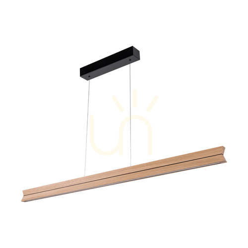 Skontrolujte Dvojité závesné svietidlo, olejovaný dub/čierna, 3xLED 29 W, smer svetla hore a dole, 120 cm