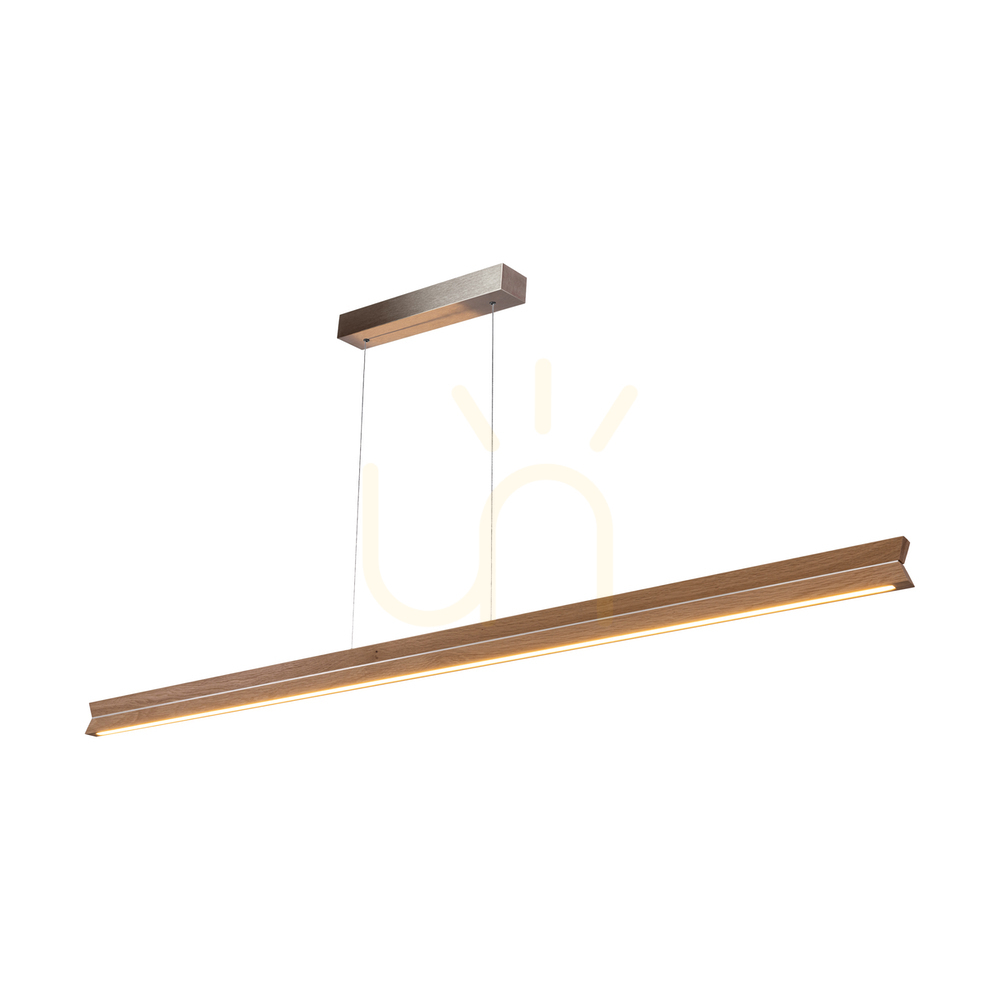 vyhliadka Dvojité závesné svietidlo, olejovaný dub/matný nikl, 3xLED, 42 W, smer svetla hore a dole, 160 cm Dvojité závesné svietidlo, olejovaný dub/matný nikl, 3xLED, 42 W, smer svetla hore a dole, 160 cm