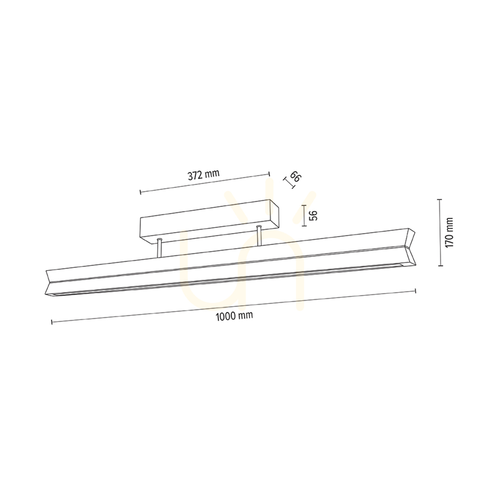 Displej Dvojité stropné svietidlo, olejovaný dub/matný nikl, 3xLED, 23 W, 100 cm Dvojité stropné svietidlo, olejovaný dub/matný nikl, 3xLED, 23 W, 100 cm