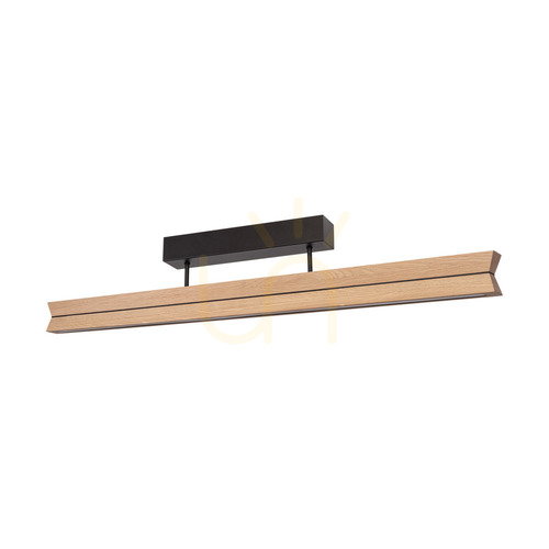 Skontrolujte Dvojité stropné svietidlo, olejovaný dub/čierna, 3xLED, 23 W, 100 cm