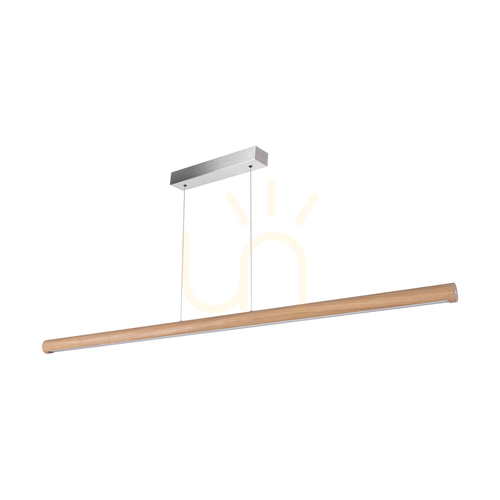 Skontrolujte Závesné svietidlo Conor, olejovaný dub/matný nikl, 1xLED 45 W, smer svetla nahor a nadol, 160 cm