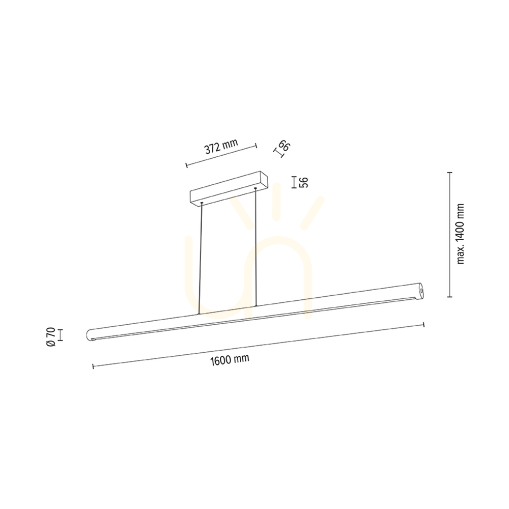 Šou Závesné svietidlo Conor, olejovaný dub/čierna, 1xLED 45 W, smer svetla hore a dole, 160 cm Závesné svietidlo Conor, olejovaný dub/čierna, 1xLED 45 W, smer svetla hore a dole, 160 cm