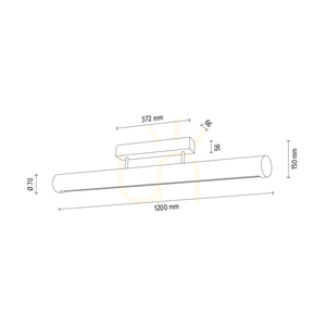 Stropné svietidlo Conor, olejovaný dub/čierna, 1xLED 34,5 W, smer svetla hore a dole, 120 cm small 4