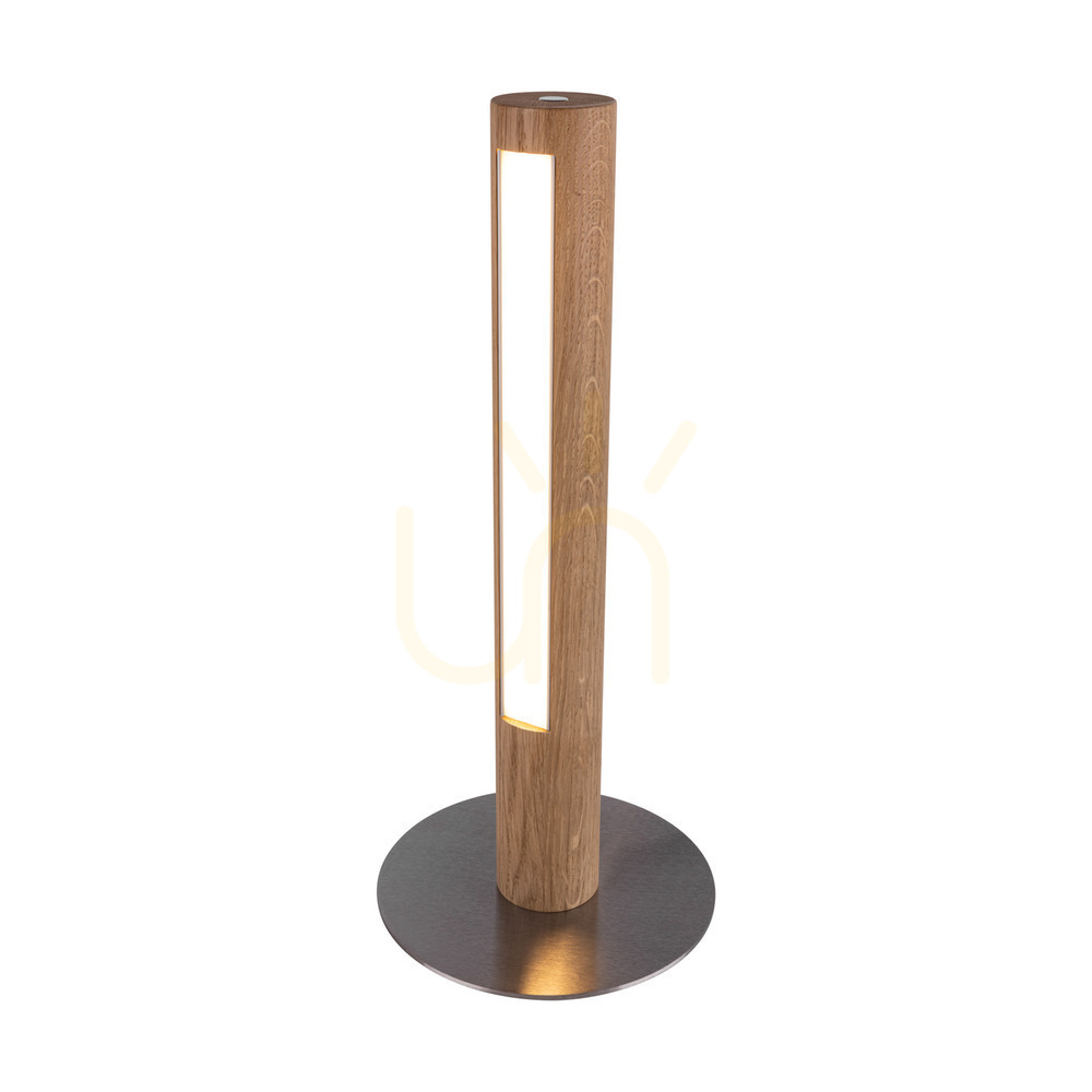 vyhliadka Stolná lampa Conor, olejovaný dub/matný nikl, 1xLED 9 W, Ø20 cm Stolná lampa Conor, olejovaný dub/matný nikl, 1xLED 9 W, Ø20 cm