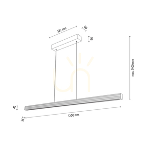 Závesné svietidlo Riflet, olejovaný dub/čierna, 3xLED, 28 W, svetlo smerujúce nahor a nadol, 120 cm small 3