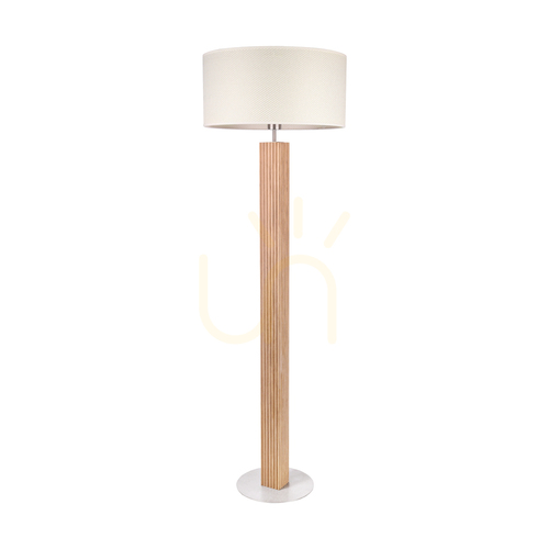 Skontrolujte Stojaca lampa Riflet, olejovaný dub/matný nikl, krémovo-strieborné tienidlo, 1xE27, Ø50 cm