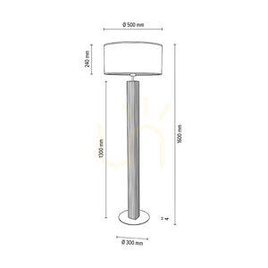 Stojaca lampa Brinova RIFLET, olejovaný dub/čierna, hnedo-čierno-zlaté tienidlo, 1×E27, Ø50 cm small 3