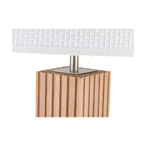 Stojaca lampa Riflet, olejovaný dub/matný nikl, biele tienidlo, 1xE27, Ø50 cm small 2