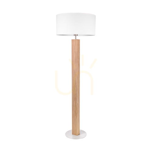 Skontrolujte Stojaca lampa Riflet, olejovaný dub/matný nikl, biele tienidlo, 1xE27, Ø50 cm