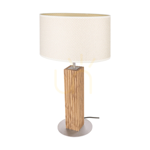 Stolná lampa Riflet, olejovaný dub/matný nikl, krémovo-strieborné tienidlo, 1xE27, 36 cm 0 Stolná lampa Riflet, olejovaný dub/matný nikl, krémovo-strieborné tienidlo, 1xE27, 36 cm small 0