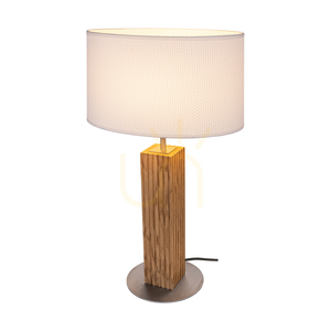Stolná lampa Riflet, olejovaný dub/matný nikl, biele tienidlo, 1xE27, 36 cm small 1