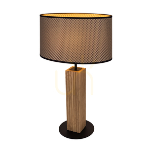 Stolná lampa Riflet, olejovaný dub/čierna, hnedo-čierno-zlaté tienidlo, 1xE27, 36 cm 1 Stolná lampa Riflet, olejovaný dub/čierna, hnedo-čierno-zlaté tienidlo, 1xE27, 36 cm small 1
