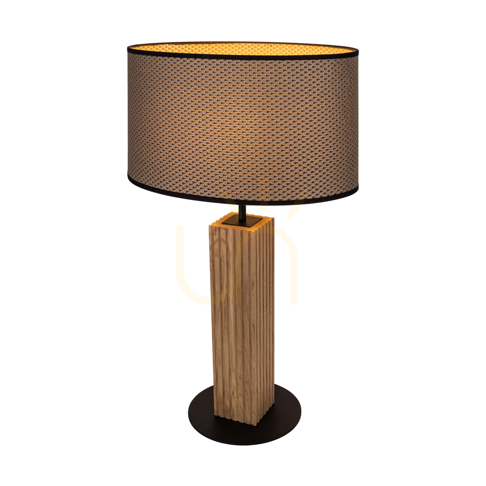 vyhliadka Stolná lampa Riflet, olejovaný dub/čierna, hnedo-čierno-zlaté tienidlo, 1xE27, 36 cm Stolná lampa Riflet, olejovaný dub/čierna, hnedo-čierno-zlaté tienidlo, 1xE27, 36 cm