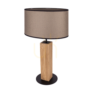 Stolná lampa Riflet, olejovaný dub/čierna, hnedo-čierno-zlaté tienidlo, 1xE27, 36 cm 0 Stolná lampa Riflet, olejovaný dub/čierna, hnedo-čierno-zlaté tienidlo, 1xE27, 36 cm small 0