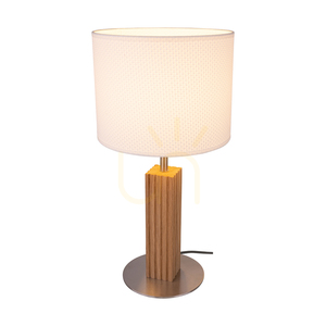 Stolná lampa Riflet, olejovaný dub/matný nikl, biele tienidlo, 1xE27, Ø22 cm small 1