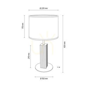 Stolná lampa Riflet, olejovaný dub/matný nikl, biele tienidlo, 1xE27, Ø22 cm small 3