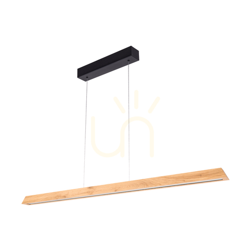 Skontrolujte Závesné svietidlo Derott, olejovaný dub/čierna, 3xLED, 42 W, smer svetla hore a dole, 115 cm