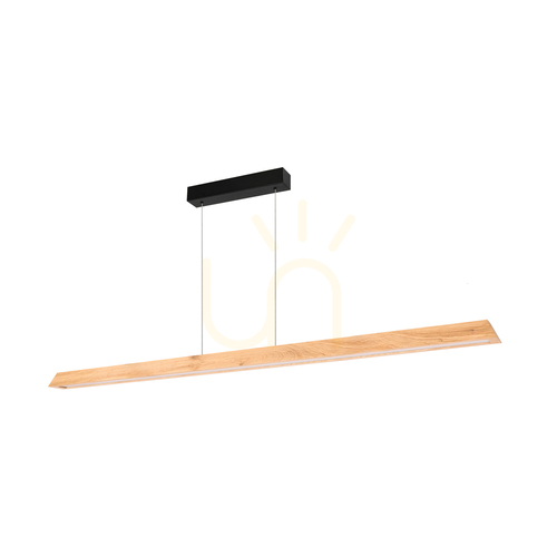 Skontrolujte Závesné svietidlo Derott, olejovaný dub/čierna, 3xLED, 56 W, smer svetla hore a dole, 160 cm