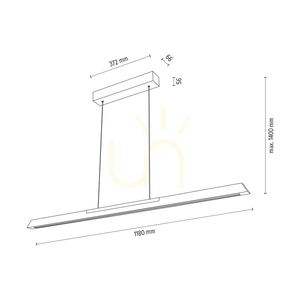 Závesné svietidlo Jonas, olejovaný dub/čierna, 1xLED 17,3 W, svetlo smerujúce nahor a nadol, 118 cm small 5
