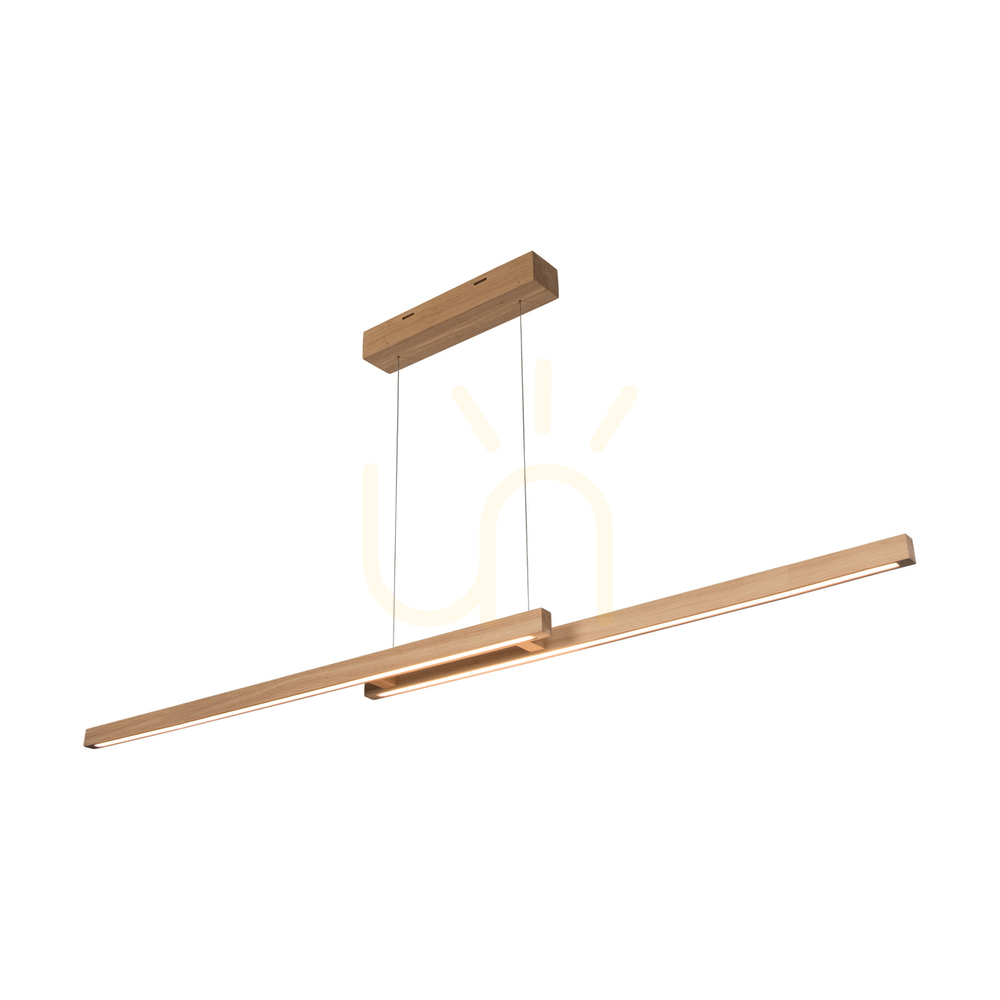 vyhliadka Malé závesné svietidlo Smal z dubového dreva s povrchovou úpravou CCT, 2xLED, 34,3 W, smer svetla hore a dole, 150 cm Malé závesné svietidlo Smal z dubového dreva s povrchovou úpravou CCT, 2xLED, 34,3 W, smer svetla hore a dole, 150 cm