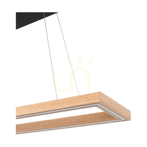 Závesné svietidlo Legno, olejovaný dub/čierna, 3xLED, 68 W, smer svetla nahor a nadol, 124,5 cm small 3